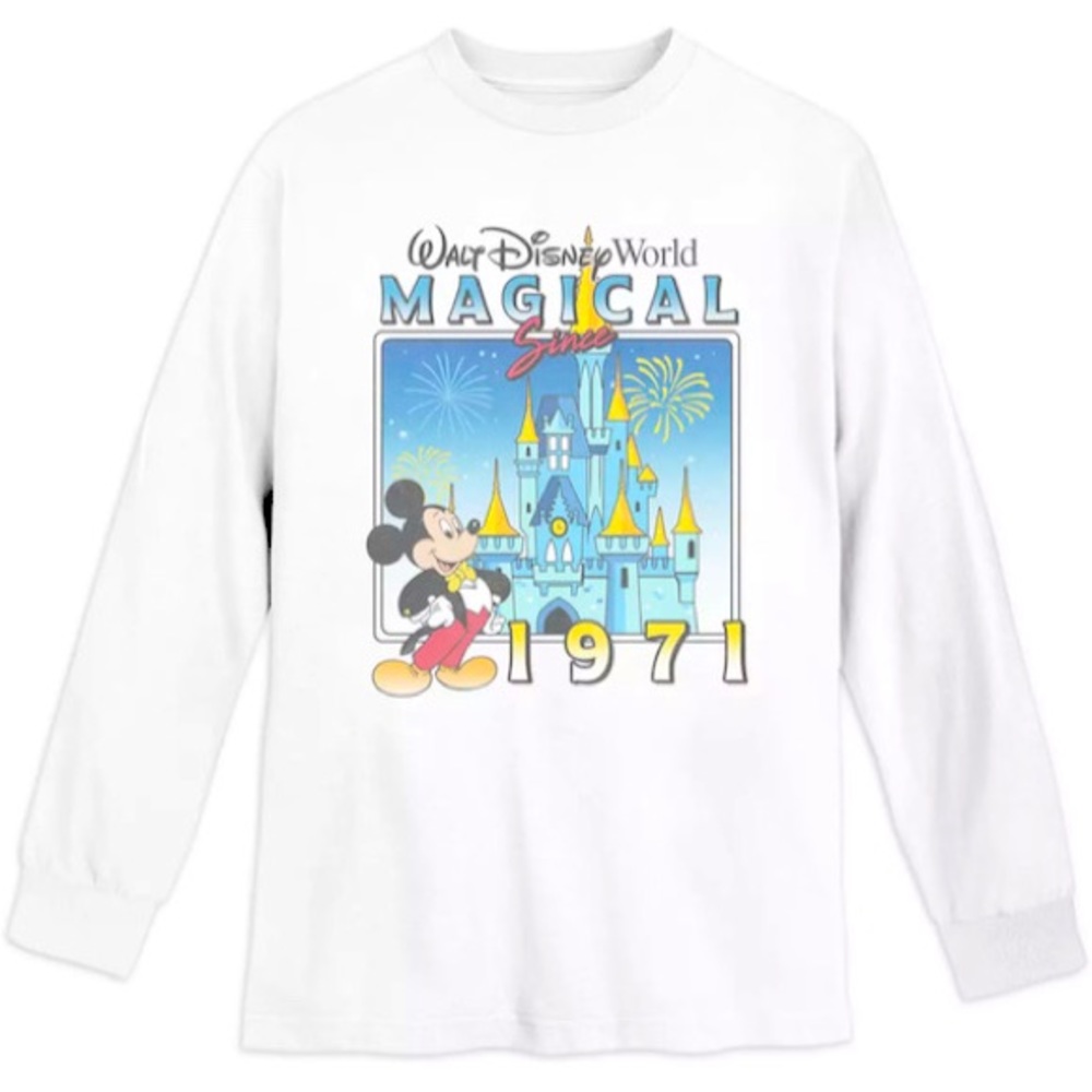 Mickey Mouse & Cinderella Castle 1951 Retro Adult Long-Sleeve Shirt - Small
